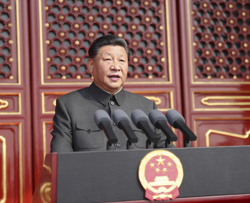 10月1日上午，慶祝中華人民共和國成立70周年大會(huì)在北京天安門廣場隆重舉行。中共中央總書記、國家主席、中央軍委主席習(xí)近平發(fā)表重要講話。