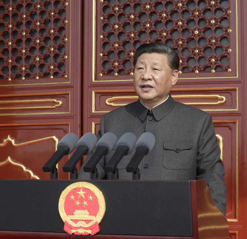 10月1日上午，慶祝中華人民共和國成立70周年大會(huì)在北京天安門廣場隆重舉行。中共中央總書記、國家主席、中央軍委主席習(xí)近平發(fā)表重要講話。